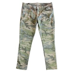 Levi's 711 Skinny Jeans Women 30 Green Camo Mid Rise Stretch 19558-0013